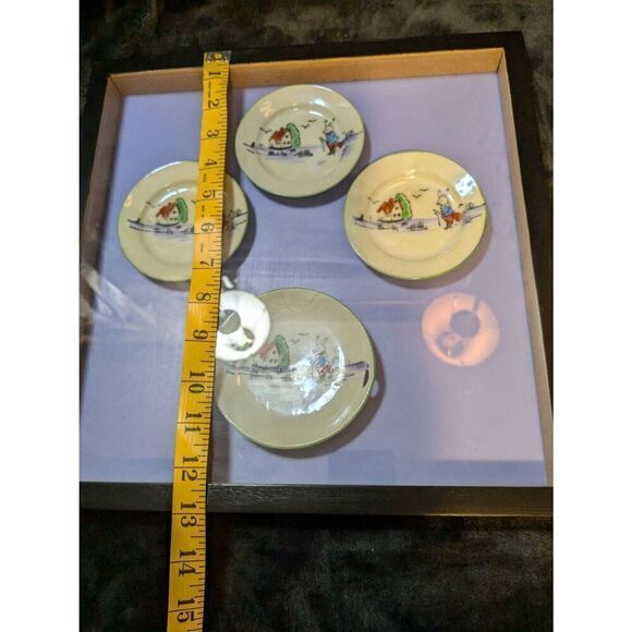 Vintage mid century made in Japan kids tea set plates - Picture 3 of 8